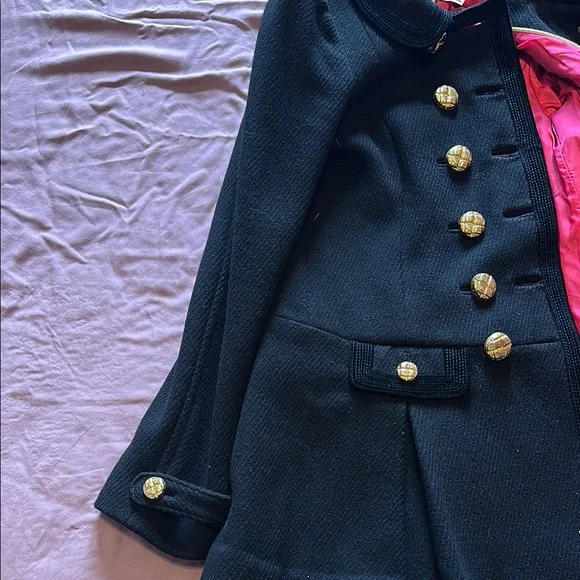 Juicy Couture Black Coat with Gold Buttons - Picture 4 of 6